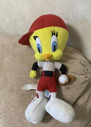 Вінтажна м'яка плюшева іграшка твіті (tweety bird) в костюмі бейсболіста від warner bros.