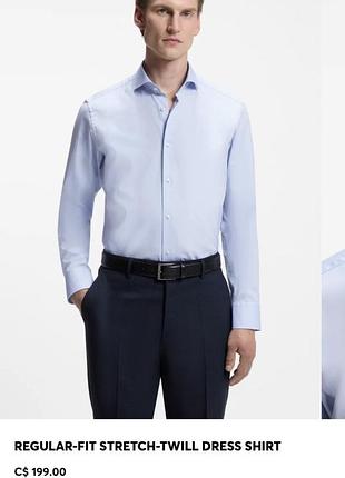Голуба чоловіча сорочка boss regular fit (розмір l / 41) оригінал