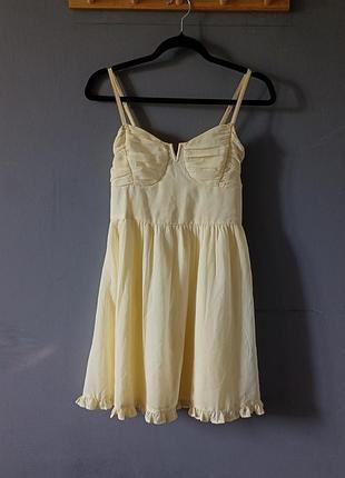 Coquette y2k shoujo cottagecore cutecore preppy kawaii легенька сукня лимонного кольору dollskill y2k hollister vintage