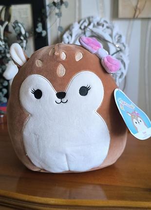 Оригінальний сквішмаллоу оленя дон (squishmallows dawn the fawn) з паперовою биркою
