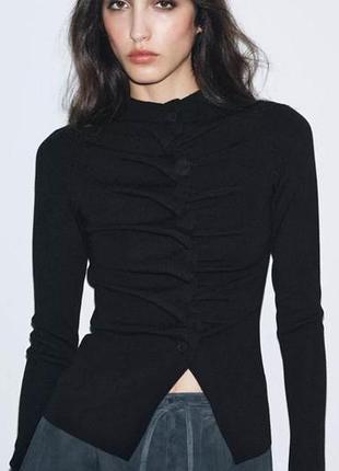 Кардиган с шелком и шерстью zara