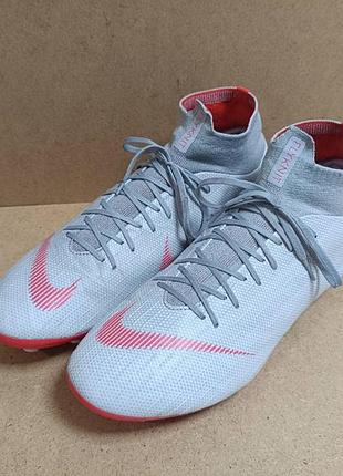 Бутсы футбольные nike mercurial superfly 6 серые