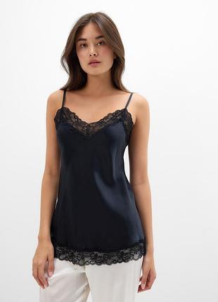 Шовкова майка intimissimi з мереживом на бретелях