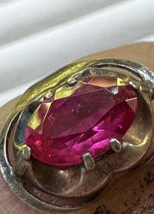 Вінтажне ссер кільце зі срібла 875 проби з рубіном жіноча ювелірна прикраса розмір 19