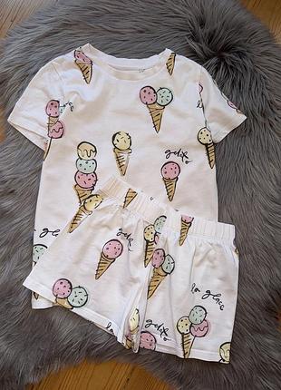 Ідеальна якісна піжама з морозивом на дівчинку 8/9р m&s collection