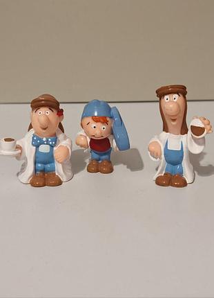Tetley tea folk figures x3  marks, 3 фигурки винтажные фигурки изображают персонажей "tetley tea folk" из британской рекламы чая, лот