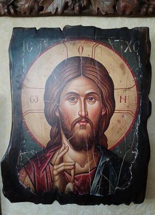 Фототрансферное икона на дереве.