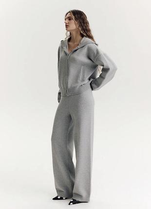 Костюм knit set із вкороченим зіп-худі