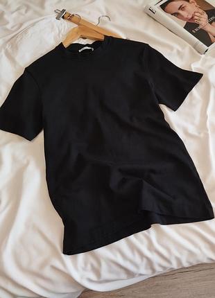 Распродажа ❗черная базовая футболка унисекс zara s m
