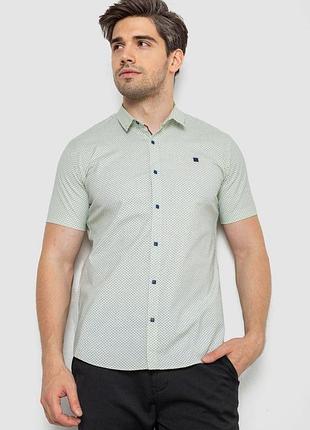 Рубашка мужская с коротким рукавом, цвет оливковый, 214r6917-13