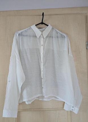 Напівпрозора біла сорочка оверсайз mint velvet, розмір 48-50 (uk 16)