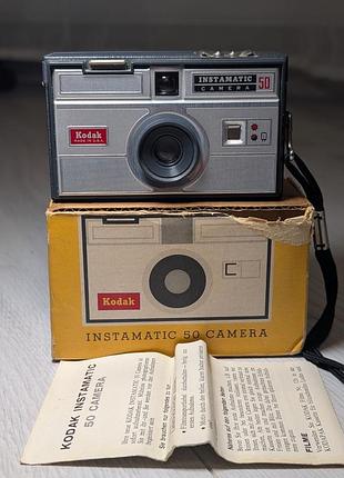 Вінтажний фотоапарат kodak instamatic 50 + оригінальна коробка та інструкція
