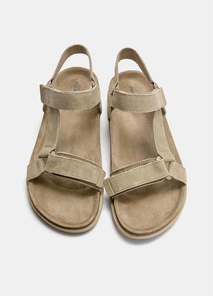 Чоловічі сандалі замшеві беж пісочний 41 розмір 26,5 см. pull&bear