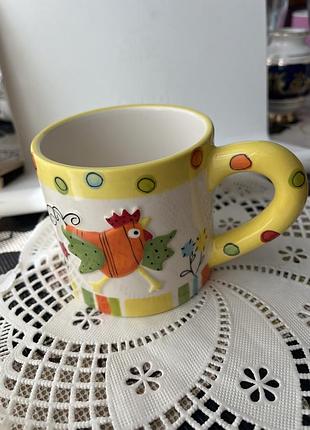 Керамічна чашка m&s chicken з ручним розписом.матеріал: кам'яна кераміка (stoneware), що забезпечує довговічність.