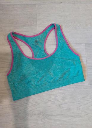 Спортивный топ h&amp;m мятно-зеленого цвета размер l.