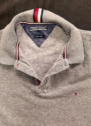 Поло tommy hilfiger cotton linen сіре оригінал