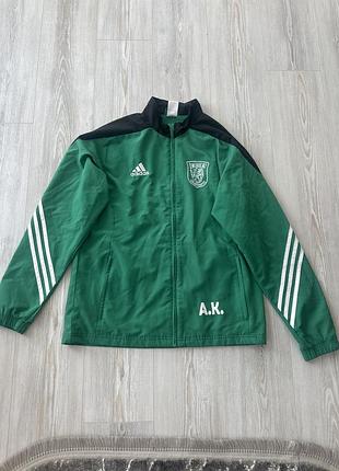 Чоловіча спортивна кофта adidas зелена олімпійка адідас оригінал фк спортінг