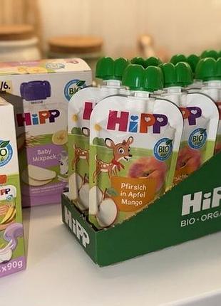 Дитячі пюрешки hipp по 90 та 100 грам,сроки добрі,різні смаки