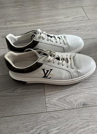 Оригінальні шкіряні кеди louis vuitton / кросівки lv білі