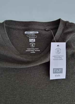 Бавовняний лонгслів  у рубчик  f&f 4