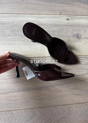 Лакові мюлі бургунді mango - розмір 36,38,39