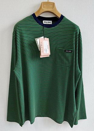 Лонгслів miu miu striped💚