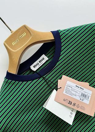Лонгслів miu miu striped💚 4