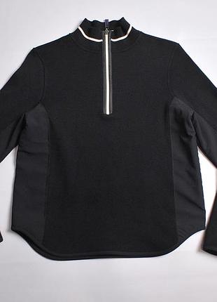 Женская шерстяная вязаная кофта свитер 1\4 зп bally wool blend half zip up tech knit sweater - l