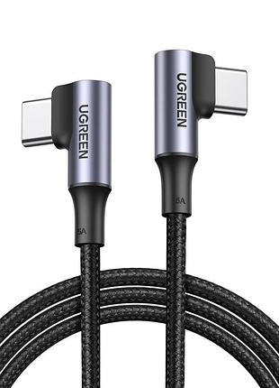 Кабель usb-c to usb-c ugreen 100 вт 90 градусов, 51 см для iphone, macbook pro , ipad, samsung galaxy, z fold, google pixel,switch