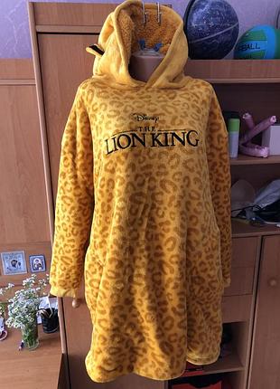 Меховушка, плюшева туника, кофта, худи, xl. disney. lion, слип, пижама