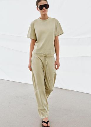 Жіночі широкі штани zara вільні брюки wide leg палаццо s беж