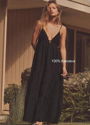 Довга сукня з муслiну zara original spain  плаття зара