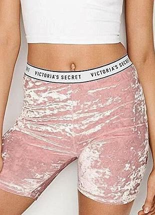 Шорты женские бархатные victoria's secret logo crushed velvet short - sleeve - оригинал сша