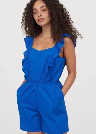 Комбінезон жіночий h&m синій бавовняний ромпер 44