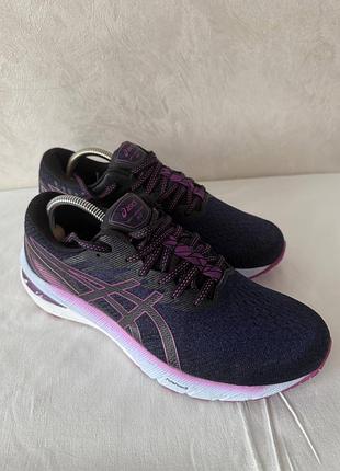 Оригінальні жіночі бігові кросівки asics gt-2000 10 41.5 розмір (26 см) у темно-синьому / фіолетовому кольорі з рожевими акцентами та технологією gel