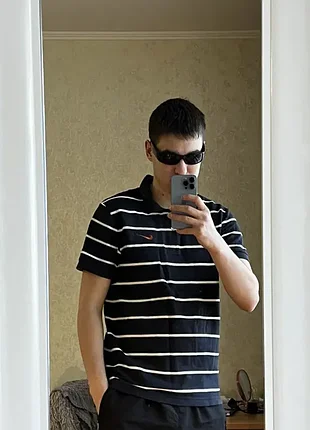 (m) nike футболка поло polo хлопковая черная