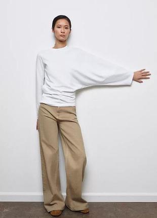 Асиметричний лонгслив футболка з довгими рукавами zara розмір с