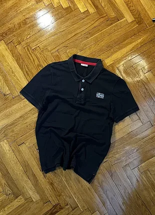 (m) napapijri черная футболка поло чорна polo