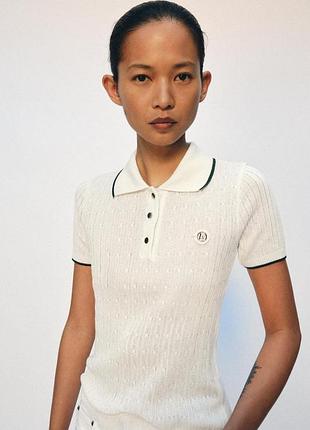 Белая футболка поло zara