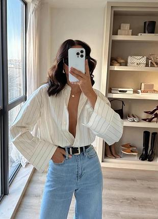 Класна бавовняна молочна сорочка у смужку h&m 
🤩🤩🤩🤩🤩🤩🤩🤩🤩🤩