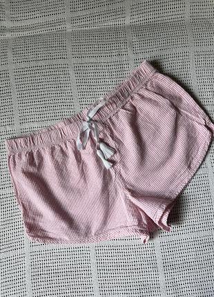 Жіночі домашні рожеві бавовняні шорти у смужку calvin klein