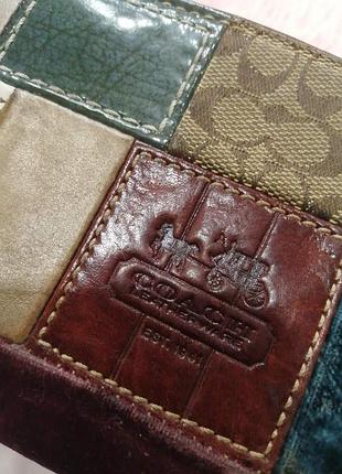 Винтажный кожаный кошелек coach