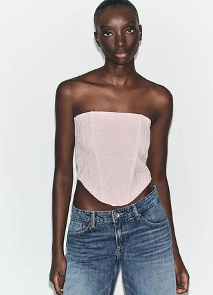 Жіночий текстурований топ корсет zara розмір с