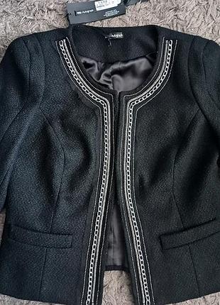 Елегантний чорний жакет marks & spencer autograph з вишуканою оздобою