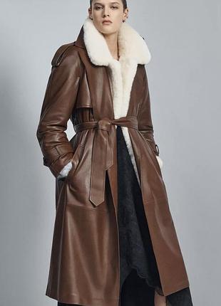 Шкіряний тренч куртка zara limited edition
