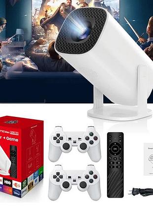Смарт-проектор с 2 джойстиками + пульт, wifi и bluetooth, р30 мах игровой проектор для дома приставка wr-88