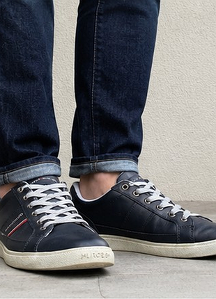 Оригинальные кожаные кеды tommy hilfiger синие eur 40 us 7.5 стелька 25 см