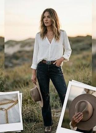 Легкая блуза h&amp;m с декором на плечах (размер 50-52 / l-xl)