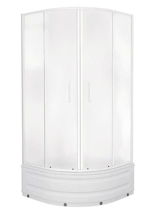 Tisza mely душова кабіна 90*90*200см, на глибокому піддоні, профіль білий, скло zuzmara