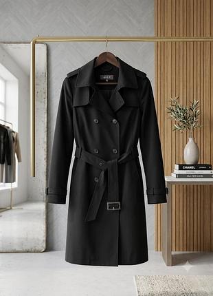 Класичний чорний тренч, плащ бренду jjb benson